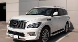 13 999 р. Защита переднего бампера (Ø75х42 мм, нержавейка) Russtal INFINITI QX80 Z62 1-ый рестайлинг (2014-2018)  с доставкой в г. Воронеж. Увеличить фотографию 4