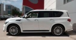 16 549 р. Защита порогов из круглой трубы диаметром 42 мм SLITKOFF INFINITI QX80 Z62 1-ый рестайлинг (2014-2018)  с доставкой в г. Воронеж. Увеличить фотографию 4