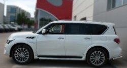 14 999 р. Защита порогов из круглой укороченной трубы диаметром 42 мм SLITKOFF INFINITI QX80 Z62 1-ый рестайлинг (2014-2018)  с доставкой в г. Воронеж. Увеличить фотографию 4