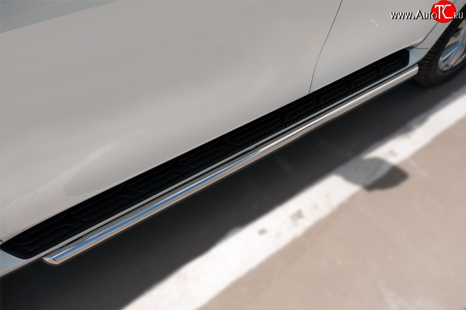 14 999 р. Защита порогов из круглой укороченной трубы диаметром 42 мм SLITKOFF INFINITI QX80 Z62 1-ый рестайлинг (2014-2018)  с доставкой в г. Воронеж