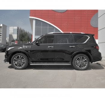 16 549 р. Защита порогов (Ø42 мм, нержавейка) SLITKOFF INFINITI QX80 Z62 2-ой рестайлинг (2018-2024)  с доставкой в г. Воронеж. Увеличить фотографию 3