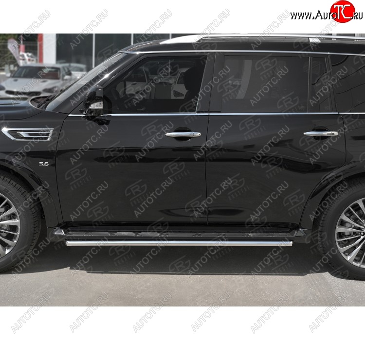 14 999 р. Защита порогов (Ø42 мм, нержавейка) SLITKOFF INFINITI QX80 Z62 2-ой рестайлинг (2018-2024)  с доставкой в г. Воронеж