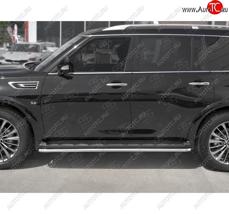 16 549 р. Защита порогов (Ø42 мм, нержавейка) SLITKOFF INFINITI QX80 Z62 2-ой рестайлинг (2018-2024)  с доставкой в г. Воронеж