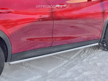 17 999 р. Защита порогов (Ø42 мм) SLITKOFF INFINITI QX30 H15E (2016-2020) (Вариант 3 (круглые торцы под 90°))  с доставкой в г. Воронеж. Увеличить фотографию 4