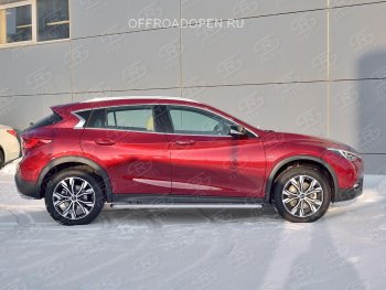 22 999 р. Порожки для ног (труба Ø42) SLITKOFF  INFINITI QX30  H15E (2016-2020) (Вариант 2 (лист алюм, проф.сталь))  с доставкой в г. Воронеж. Увеличить фотографию 3