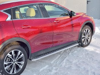 22 999 р. Порожки для ног (труба Ø42) SLITKOFF  INFINITI QX30  H15E (2016-2020) (Вариант 2 (лист алюм, проф.сталь))  с доставкой в г. Воронеж. Увеличить фотографию 1