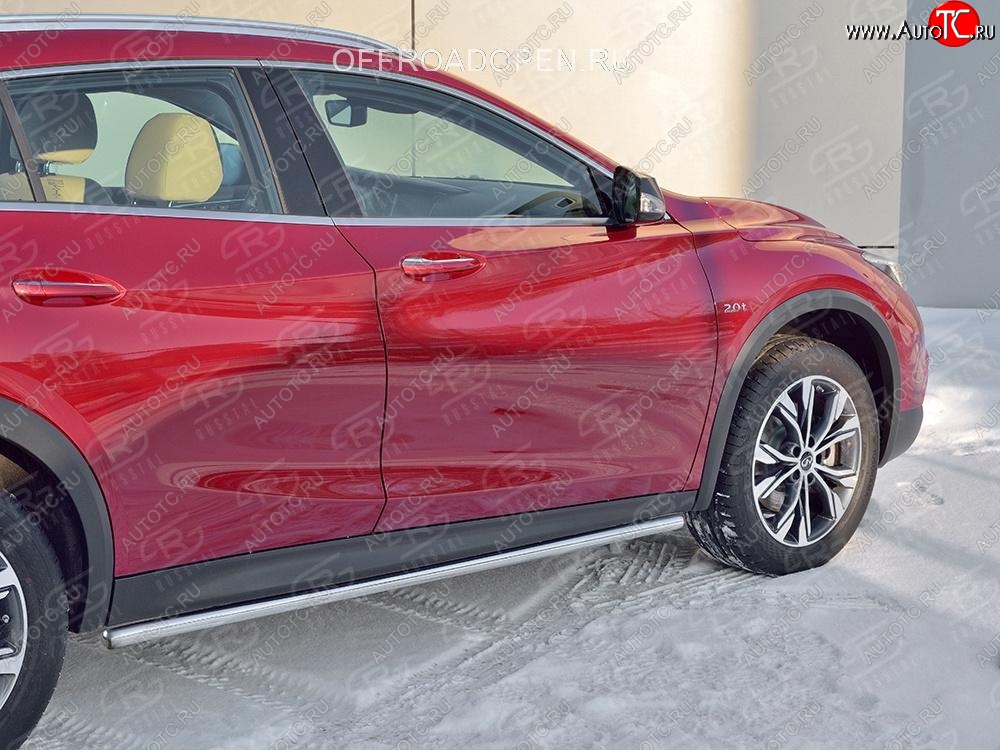 17 999 р. Защита порогов (Ø42 мм) SLITKOFF INFINITI QX30 H15E (2016-2020) (Вариант 3 (круглые торцы под 90°))  с доставкой в г. Воронеж