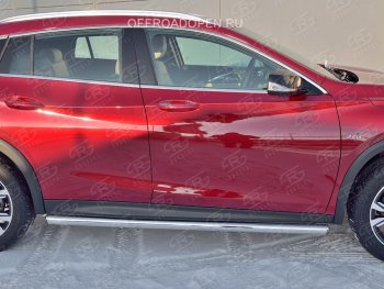 19 999 р. Защита порогов (Ø63 мм) SLITKOFF  INFINITI QX30  H15E (2016-2020) (Вариант 3 (круглые торцы под 90°))  с доставкой в г. Воронеж. Увеличить фотографию 3