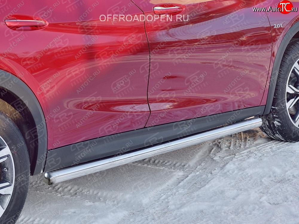 19 999 р. Защита порогов (Ø63 мм) SLITKOFF  INFINITI QX30  H15E (2016-2020) (Вариант 3 (круглые торцы под 90°))  с доставкой в г. Воронеж