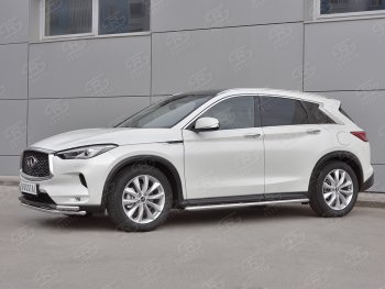 18 849 р. Защита переднего бампера (2 трубы Ø42 мм, нержавейка) SLITKOFF INFINITI Qx50 J55 (2017-2022)  с доставкой в г. Воронеж. Увеличить фотографию 3