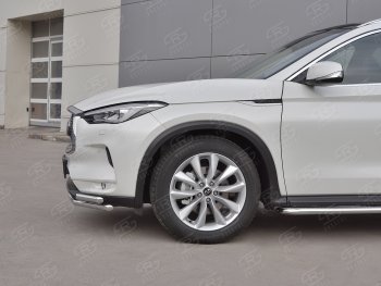 18 849 р. Защита переднего бампера (2 трубы Ø42 мм, нержавейка) SLITKOFF INFINITI Qx50 J55 (2017-2022)  с доставкой в г. Воронеж. Увеличить фотографию 4