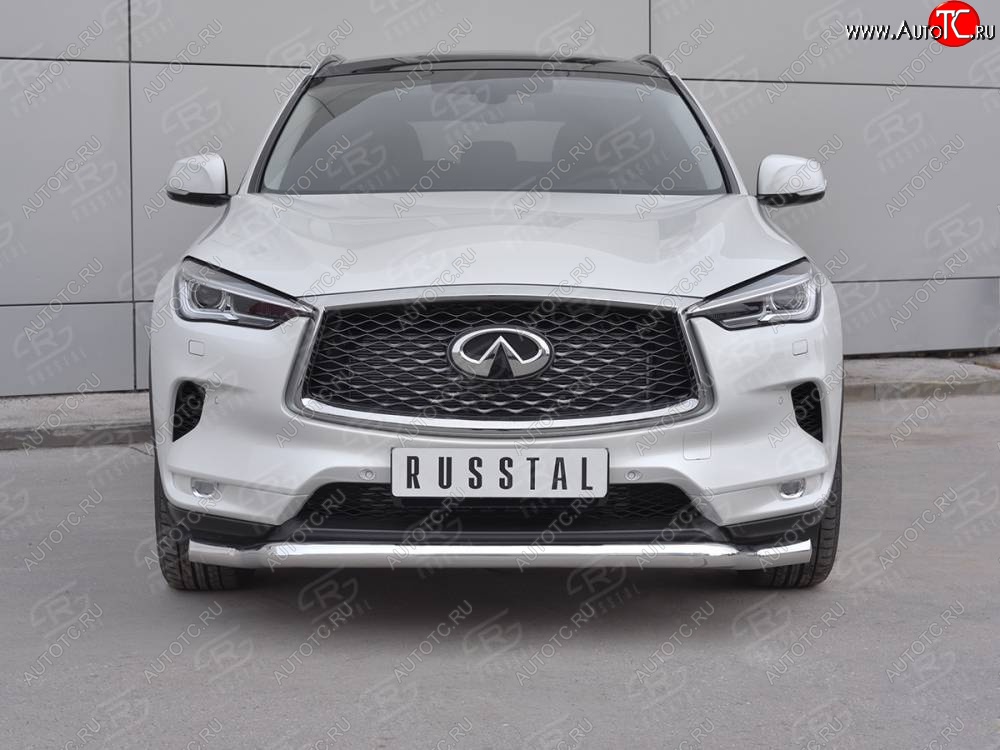 21 949 р. Защита переднего бампера SLITKOFF (Ø63 мм волна, нержавейка) INFINITI Qx50 J55 (2017-2022)  с доставкой в г. Воронеж