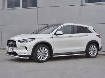 21 949 р. Защита переднего бампера SLITKOFF (Ø63 мм волна, нержавейка) INFINITI Qx50 J55 (2017-2022)  с доставкой в г. Воронеж. Увеличить фотографию 3