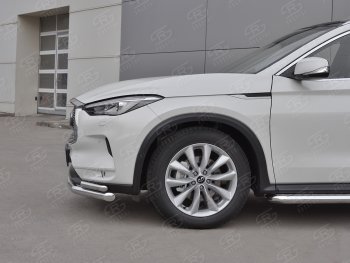 21 749 р. Защита переднего бампера (2 трубы Ø63 и 42 мм, нержавейка) SLITKOFF INFINITI Qx50 J55 (2017-2022)  с доставкой в г. Воронеж. Увеличить фотографию 4