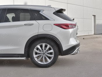 13 899 р. Защита заднего бампера (Ø75x42 мм, нержавейка) Russtal INFINITI Qx50 J55 (2017-2022)  с доставкой в г. Воронеж. Увеличить фотографию 3