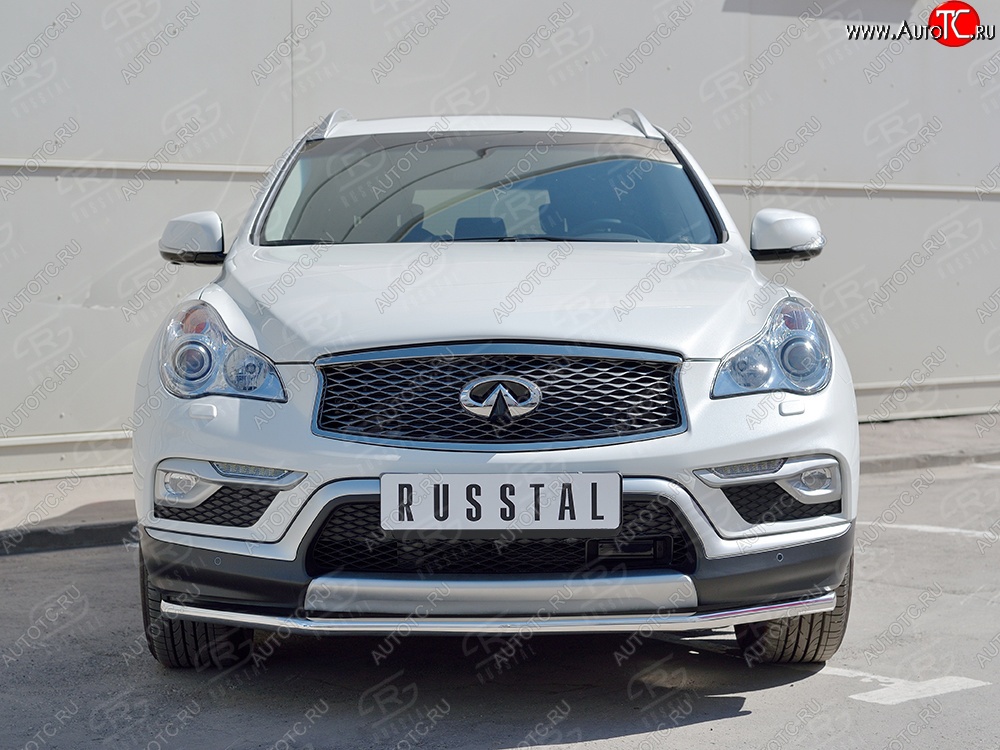 14 549 р. Защита переднего бампера (Ø42 мм, нержавейка) SLITKOFF  INFINITI Qx50  J50 (2013-2016) дорестайлинг  с доставкой в г. Воронеж