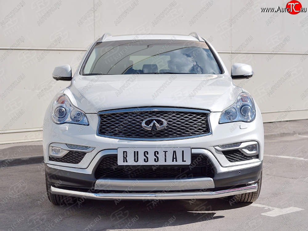 15 599 р. Защита переднего бампера (Ø63 мм, нержавейка) SLITKOFF  INFINITI Qx50  J50 (2013-2016) дорестайлинг  с доставкой в г. Воронеж