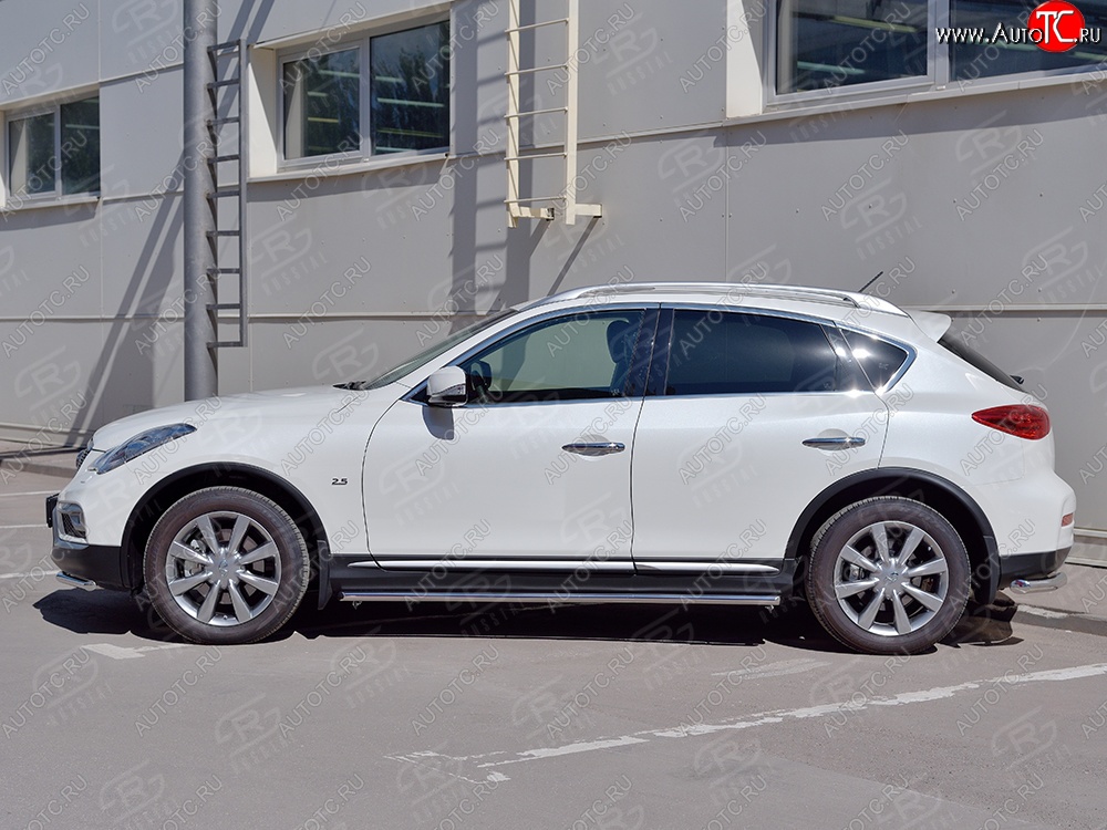 17 299 р. Защита порогов из круглой трубы диаметром 42 мм (рестайлинг) SLITKOFF INFINITI Qx50 J50 дорестайлинг (2013-2016)  с доставкой в г. Воронеж