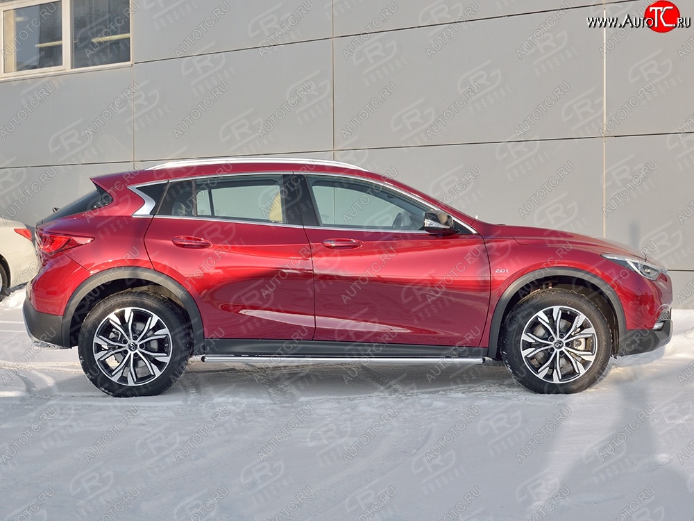17 999 р. Защита порогов из круглой трубы диаметром 42 мм SLITKOFF INFINITI Qx50 J50 дорестайлинг (2013-2016)  с доставкой в г. Воронеж