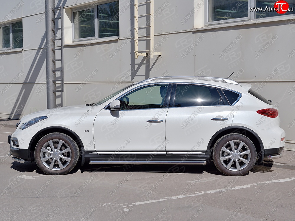 15 749 р. Защита порогов из круглой трубы диаметром 63 мм SLITKOFF  INFINITI Qx50  J50 (2013-2016) дорестайлинг  с доставкой в г. Воронеж