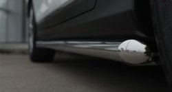 11 999 р. Защита порогов из круглой трубы диаметром 63 мм SLITKOFF INFINITI Qx50 J50 дорестайлинг (2013-2016)  с доставкой в г. Воронеж. Увеличить фотографию 3