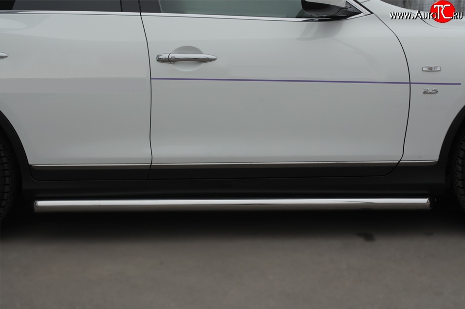 11 999 р. Защита порогов из круглой трубы диаметром 63 мм SLITKOFF INFINITI Qx50 J50 дорестайлинг (2013-2016)  с доставкой в г. Воронеж