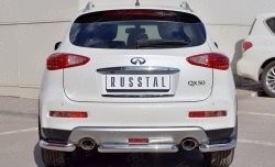 Защита заднего бампера (Ø63 мм уголки, нержавейка) SLITKOFF INFINITI Qx50 J50 рестайлинг (2015-2018)