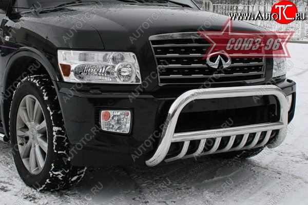29 834 р. Защита переднего бампера Souz-96 (d76) INFINITI QX56 JA60 дорестайлинг (2004-2007)  с доставкой в г. Воронеж