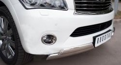 17 999 р. Защита переднего бампера (2 трубыØ76х42 мм, нержавейка) Russtal INFINITI QX56 Z62 (2010-2013)  с доставкой в г. Воронеж. Увеличить фотографию 2