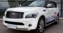 17 999 р. Защита переднего бампера (2 трубыØ76х42 мм, нержавейка) Russtal INFINITI QX56 Z62 (2010-2013)  с доставкой в г. Воронеж. Увеличить фотографию 4