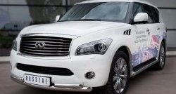 18 699 р. Защита переднего бампера (2 трубыØ76 и 63 мм, нержавейка) SLITKOFF INFINITI QX56 Z62 (2010-2013)  с доставкой в г. Воронеж. Увеличить фотографию 4