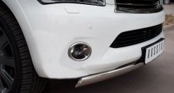 11 599 р. Защита переднего бампера (Ø75х42 мм, нержавейка) Russtal INFINITI QX56 Z62 (2010-2013)  с доставкой в г. Воронеж. Увеличить фотографию 2