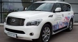 11 599 р. Защита переднего бампера (Ø75х42 мм, нержавейка) Russtal INFINITI QX56 Z62 (2010-2013)  с доставкой в г. Воронеж. Увеличить фотографию 4