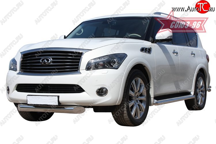 34 109 р. Защита переднего бампера одинарная Souz-96 (d100). INFINITI QX56 Z62 (2010-2013)  с доставкой в г. Воронеж