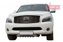 17 909 р. Защита переднего бампера Souz-96 (d76) INFINITI QX56 Z62 (2010-2013)  с доставкой в г. Воронеж. Увеличить фотографию 2