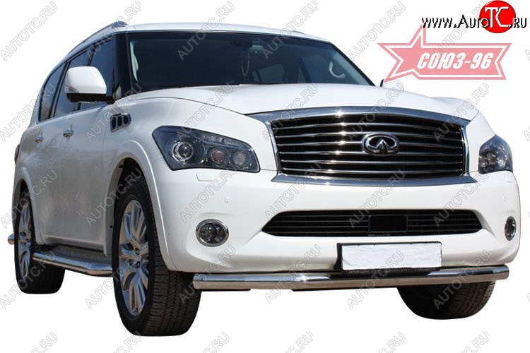 19 709 р. Защита переднего бампера одинарная Souz-96 (d76) INFINITI QX56 Z62 (2010-2013)  с доставкой в г. Воронеж
