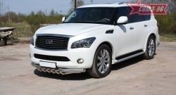 30 329 р. Защита переднего бампера двойная Souz-96 (d76/60) INFINITI QX56 Z62 (2010-2013)  с доставкой в г. Воронеж. Увеличить фотографию 2