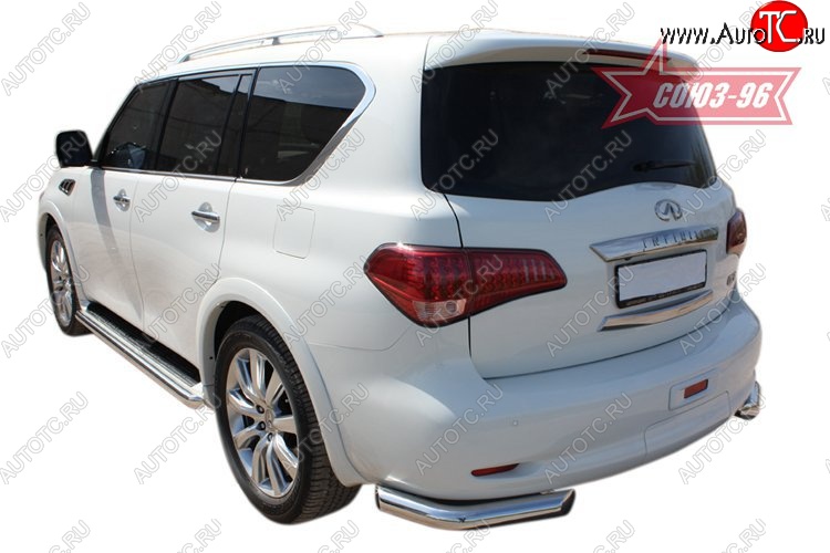 15 929 р. Защита заднего бампера Souz-96 (d76) INFINITI QX56 Z62 (2010-2013)  с доставкой в г. Воронеж