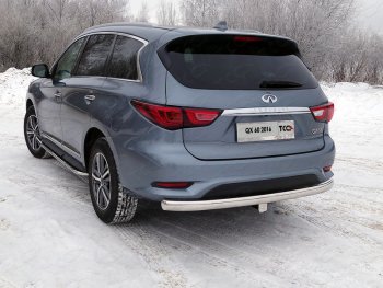 23 899 р. Защита заднего бампера (овальная) ТСС (нержавейка d75х42 мм)  INFINITI QX60  L50 (2016-2021) рестайлинг  с доставкой в г. Воронеж. Увеличить фотографию 1