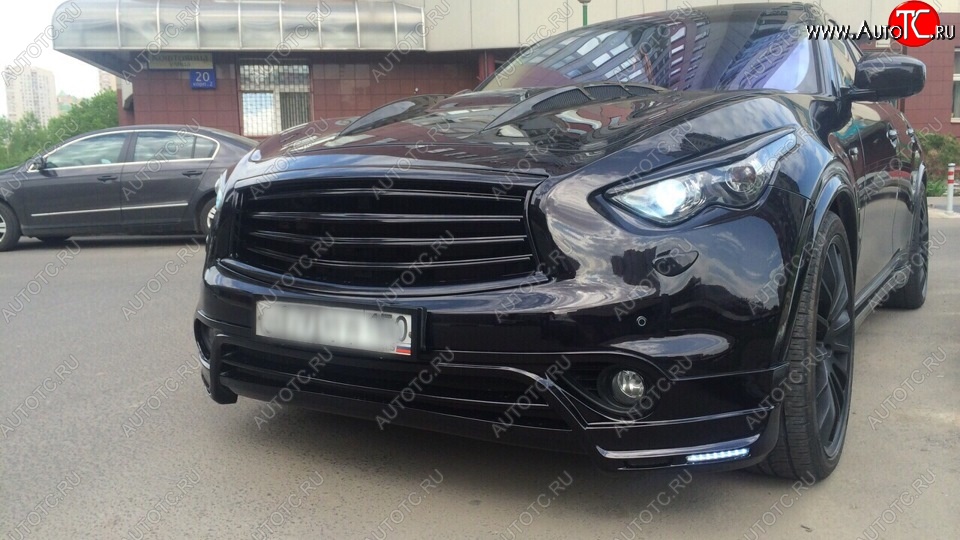 9 299 р. Решетка радиатора Custom Exclusive INFINITI QX70 S51 (2013-2020) (Неокрашенная)  с доставкой в г. Воронеж