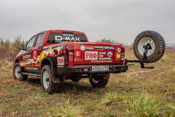 80 999 р. Бампер задний силовой РИФ (стандарт)  Isuzu D-Max ( RT85 DoubleCab,  RT85 SingleCab,  RT85 ExtendedCab,  RT85,TFR DoubleCab,  RT85,TFR SingleCab,  RT85,TFR ExtendedCab) (2011-2021) дорестайлинг, рестайлинг (С квадратом под фаркоп, калиткой и фонарями)  с доставкой в г. Воронеж. Увеличить фотографию 5