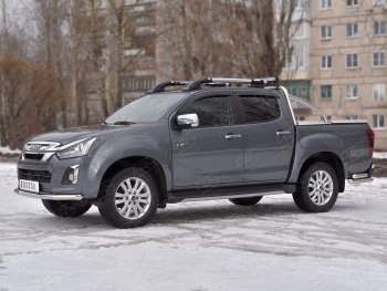 14 199 р. Защита переднего бампера (Ø 63 мм, нержавейка) SLITKOFF Isuzu D-Max RT85,TFR DoubleCab рестайлинг (2015-2021)  с доставкой в г. Воронеж. Увеличить фотографию 2