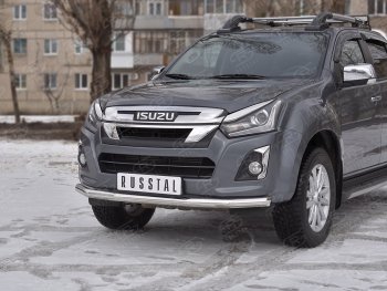 14 199 р. Защита переднего бампера (Ø 63 мм, нержавейка) SLITKOFF Isuzu D-Max RT85,TFR DoubleCab рестайлинг (2015-2021)  с доставкой в г. Воронеж. Увеличить фотографию 3