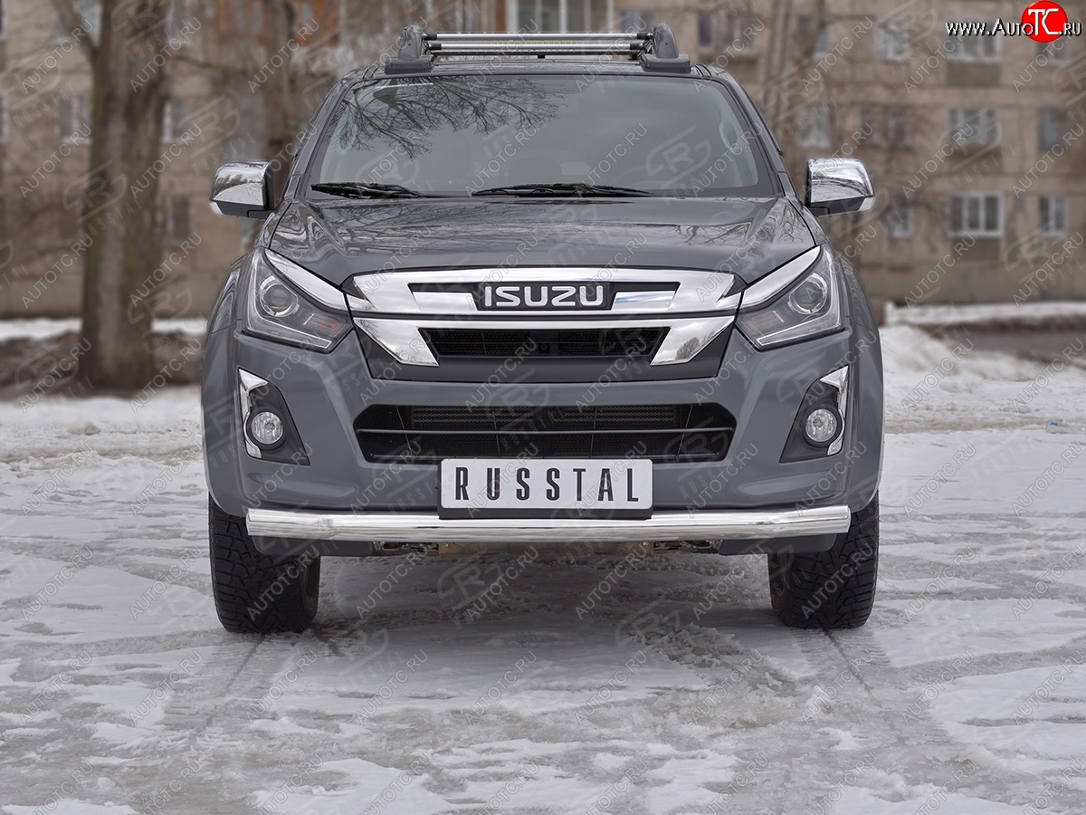 15 699 р. Защита переднего бампера (Ø 76 мм, нержавейка) SLITKOFF Isuzu D-Max RT85,TFR DoubleCab рестайлинг (2015-2021)  с доставкой в г. Воронеж