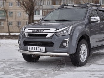 15 699 р. Защита переднего бампера (Ø 76 мм, нержавейка) SLITKOFF Isuzu D-Max RT85,TFR DoubleCab рестайлинг (2015-2021)  с доставкой в г. Воронеж. Увеличить фотографию 2