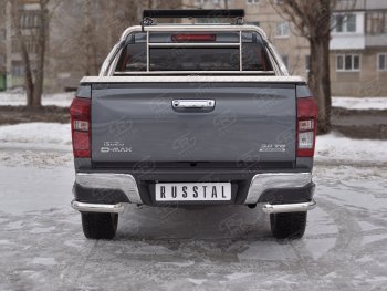 17 999 р. Защита заднего бампера (2 трубы Ø63 мм, нержавейка)  Isuzu D-Max  RT85,TFR DoubleCab (2015-2021) рестайлинг  с доставкой в г. Воронеж. Увеличить фотографию 1