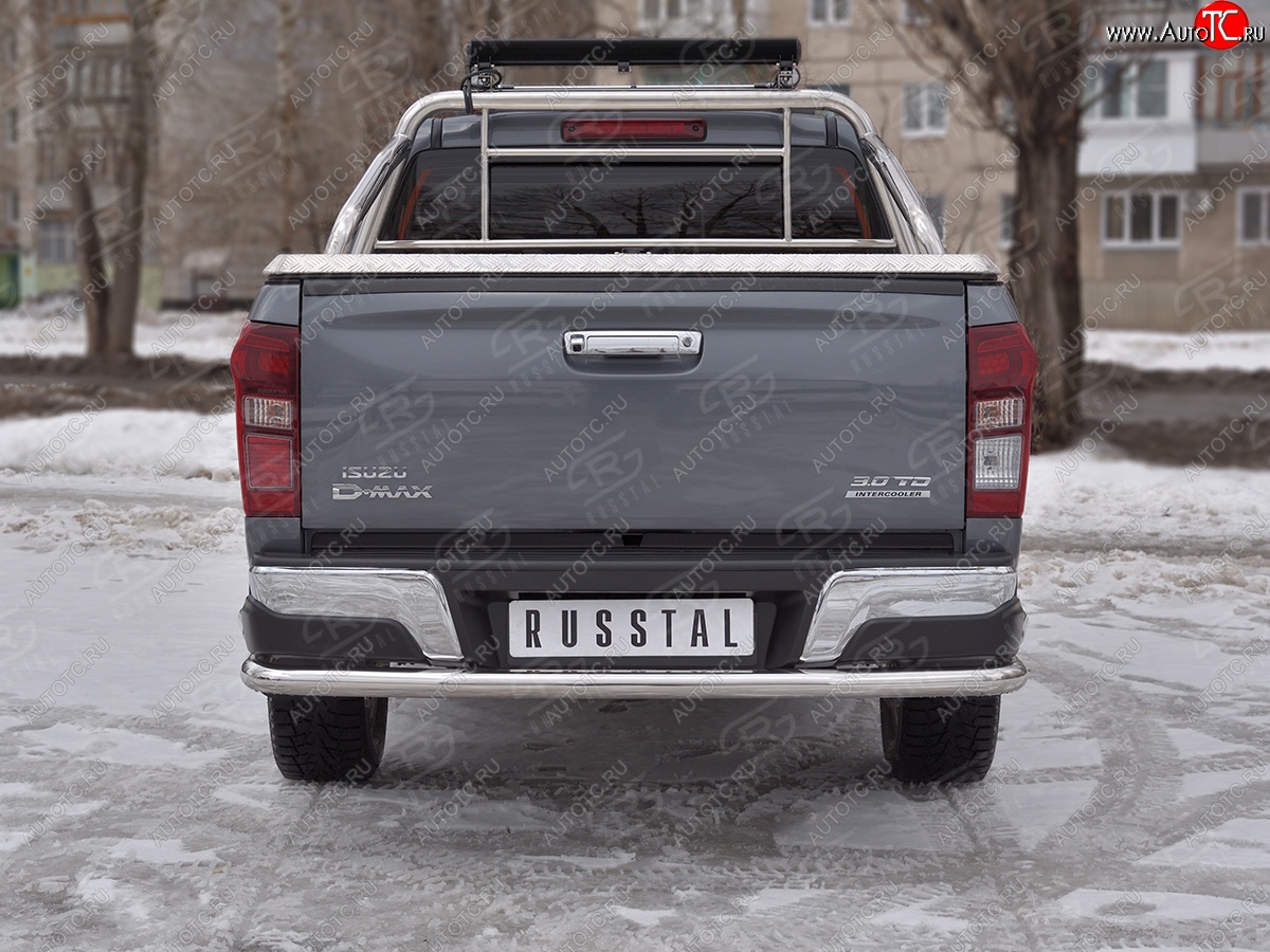 19 349 р. Защита заднего бампера (Ø63/63 мм, нержавейка) SLITKOFF  Isuzu D-Max  RT85,TFR DoubleCab (2015-2021) рестайлинг  с доставкой в г. Воронеж