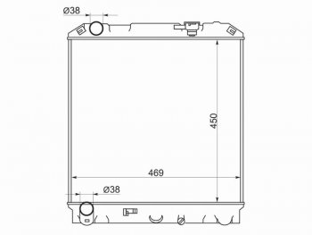 Радиатор двигателя (пластинчатый, МКПП, 4HG1, 4HL1, 4HF1) SAT Nissan Atlas F23 правый руль рестайлинг (1992-2007)