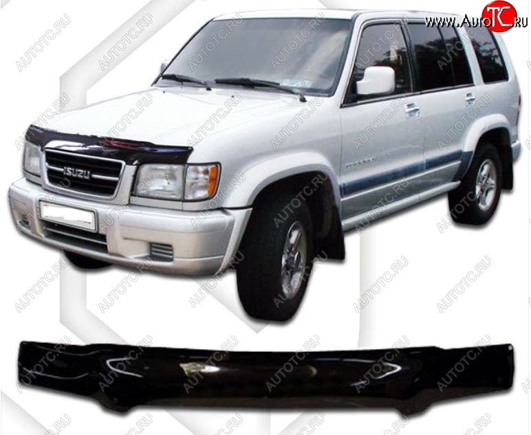 2 079 р. Дефлектор капота CA-Plastic  Isuzu Trooper (1991-2002) (Classic черный, Без надписи)  с доставкой в г. Воронеж