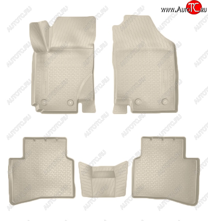 3 199 р. Коврики салонные Noplast (3D)  JAC S3 (2014-2025) дорестайлинг, рестайлинг (Бежевые)  с доставкой в г. Воронеж